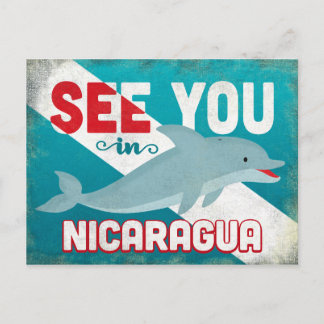 Nicaragua Dolphin - Retro Vintage Travel Postkarte