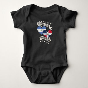 Nicaragua Dominican Heart Flags Nicaragua Dominic Baby Strampler