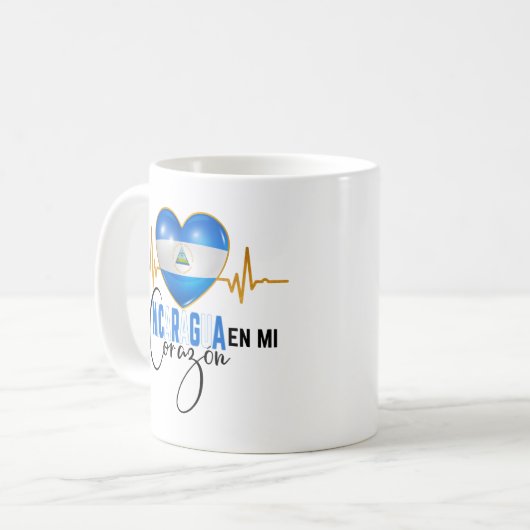 Nicaragua En mi Corazon Nicaraguan Pride Kaffeetasse (Vorderseite Links)