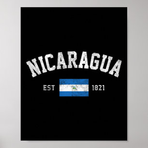 Nicaragua Est. 1821 Nicaraguanische Flagge Unabhän Poster