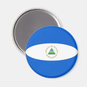 Nicaragua Fisheye Flag Magnet (Vorderseite/Rückseite)