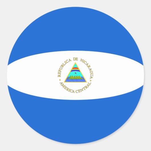 Nicaragua Fisheye Flag Sticker (Vorderseite)