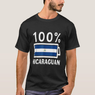 Nicaragua Flag 100 nicaraguanisches Battery Power  T-Shirt