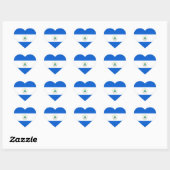 Nicaragua Flag Heart Sticker (Blatt)