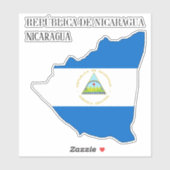 Nicaragua Flag Karte Aufkleber (Blatt)