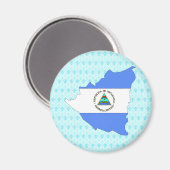 Nicaragua Flag Karte in voller Größe Magnet (Vorderseite/Rückseite)