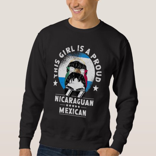 Nicaragua Flag Mexico Grown Women Girl Citizen Pri Sweatshirt (Vorderseite)