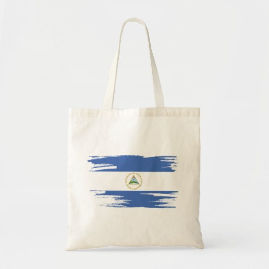Nicaragua Flag Pinselstrich Tragetasche (Vorne)
