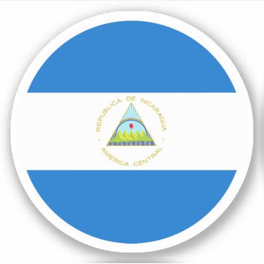 Nicaragua Flag Round Sticker (Vorderseite)