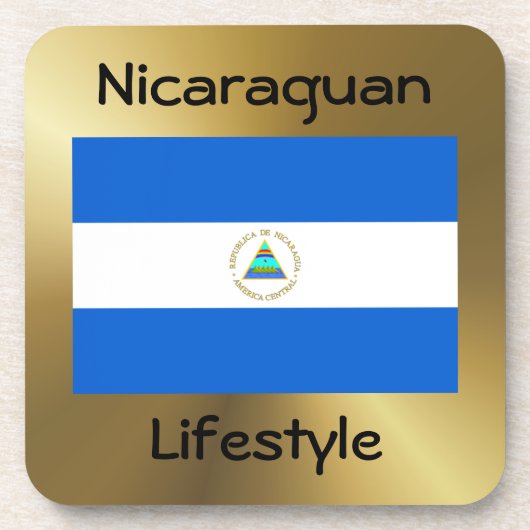 Nicaragua Flag+Text-Untersetzer Untersetzer (Vorderseite)
