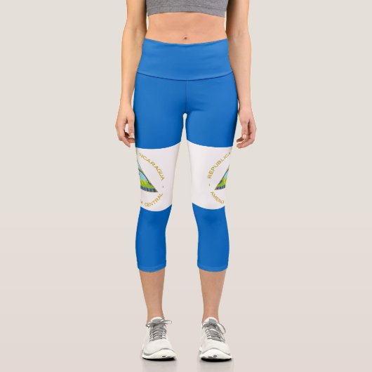 Nicaragua-Flagge Capri Leggings (Vorderseite)