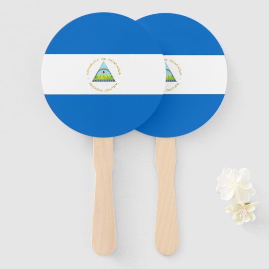 Nicaragua-Flagge Fächer (Vorne und Hinten)
