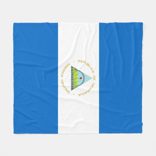 Nicaragua-Flagge Fleecedecke (Vorderseite (Horizontal))