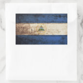 Nicaragua-Flagge für Altholzkörner Rechteckiger Aufkleber (Tasche)