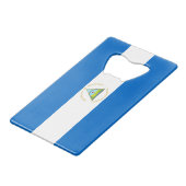 Nicaragua-Flagge Geldbeutel Flaschenöffner (Vorderseite Schrägansicht)