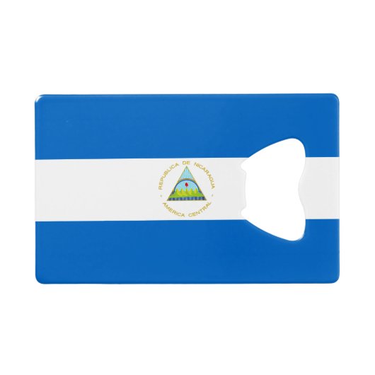 Nicaragua-Flagge Geldbeutel Flaschenöffner (Rückseite Horizontal)