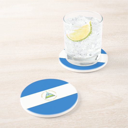 Nicaragua-Flagge Getränkeuntersetzer (Seite)
