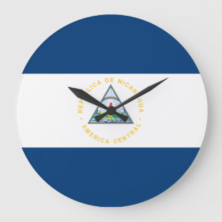 Nicaragua-Flagge Große Wanduhr