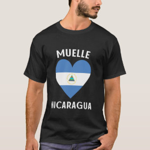 Nicaragua-Flagge Herz Muelle Stadt T-Shirt