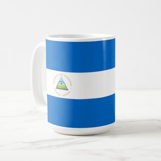 Nicaragua-Flagge Kaffeetasse (Vorderseite Links)