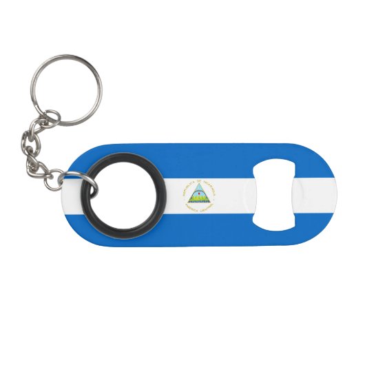 Nicaragua-Flagge Mini Flaschenöffner (Vorderseite (Horizontal))
