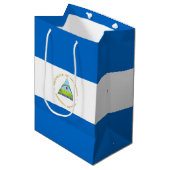 Nicaragua-Flagge Mittlere Geschenktüte (Vorderseite Schrägansicht)