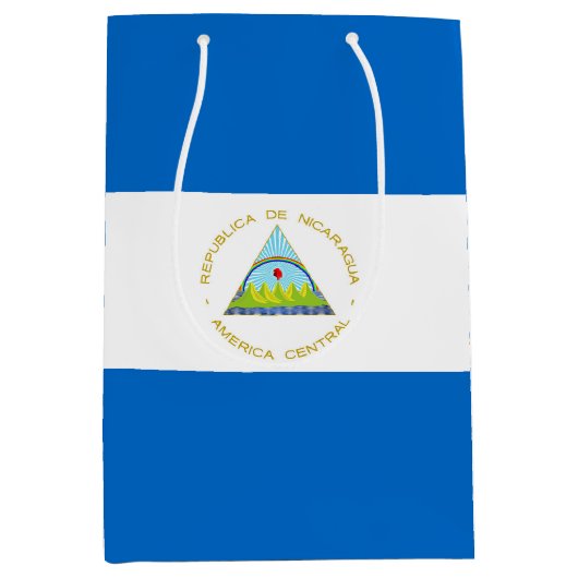 Nicaragua-Flagge Mittlere Geschenktüte (Vorderseite)