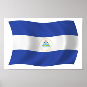 Nicaragua-Flagge Poster Druck