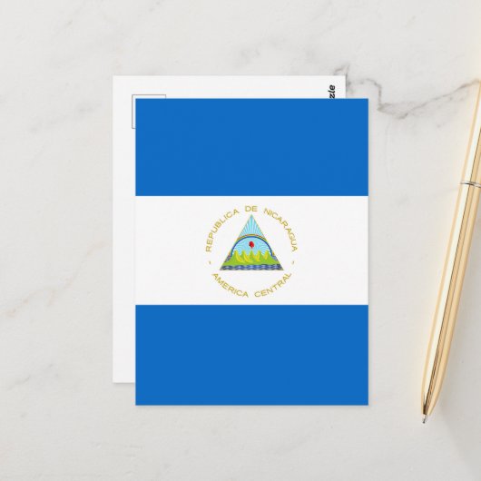 Nicaragua-Flagge Postkarte (Vorderseite/Rückseite Beispiel)