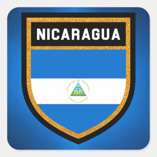 Nicaragua-Flagge Quadratischer Aufkleber (Vorderseite)