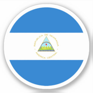Nicaragua-Flagge Rund Aufkleber