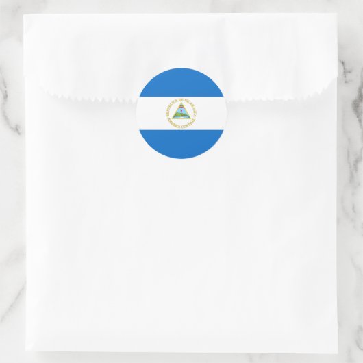 Nicaragua-Flagge Runder Aufkleber (Tasche)