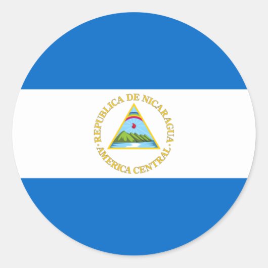 Nicaragua-Flagge Runder Aufkleber (Vorderseite)