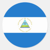Nicaragua-Flagge Runder Aufkleber (Vorderseite)
