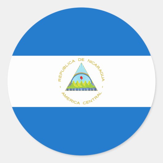 Nicaragua-Flagge Runder Aufkleber (Vorderseite)