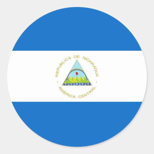 Nicaragua-Flagge Runder Aufkleber (Vorderseite)