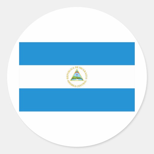 Nicaragua-Flagge Runder Aufkleber (Vorderseite)