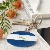 Nicaragua-Flagge Schlüsselanhänger (Seite)