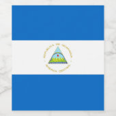 Nicaragua-Flagge Weinetikett (Einzelnes Label)