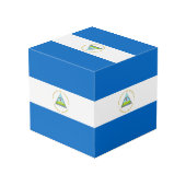 Nicaragua-Flagge Würfel (Rückseite Schrägansicht)
