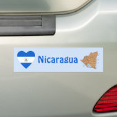 Nicaragua-Flaggen-Herz + Karten-Autoaufkleber Autoaufkleber (Auf Auto)