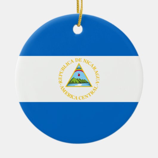 Nicaragua-Flaggen-Verzierung Keramik Ornament (Vorne)