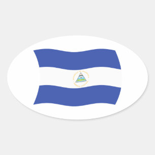 Nicaragua-Flaggenaufkleber Ovaler Aufkleber
