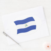 Nicaragua-Flaggenaufkleber Ovaler Aufkleber (Umschlag)