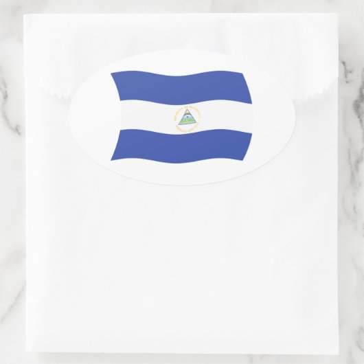 Nicaragua-Flaggenaufkleber Ovaler Aufkleber (Tasche)