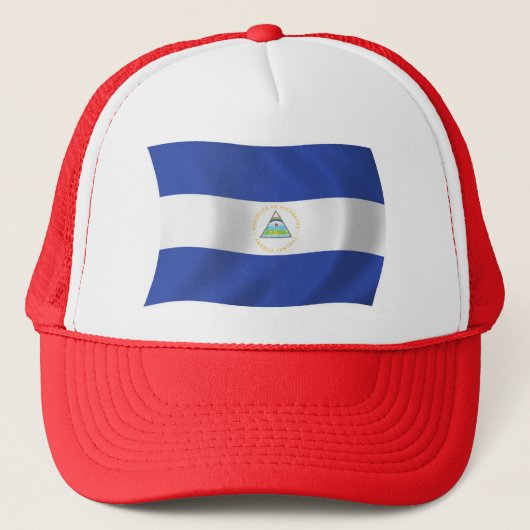 Nicaragua Flaggenhut Truckerkappe (Vorderseite)