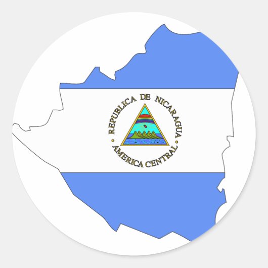 Nicaragua-Flaggenkarte Runder Aufkleber (Vorderseite)