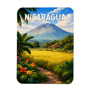 Nicaragua Illustration Reise Kunst Vintage Magnet