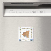 Nicaragua Karte + Flaggen Magnet (In Situ (Geschirrspüler))