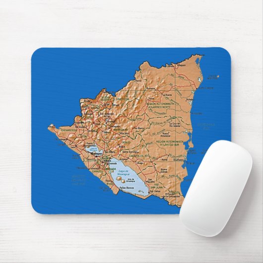 Nicaragua-Karte Mousepad (Mit Mouse)